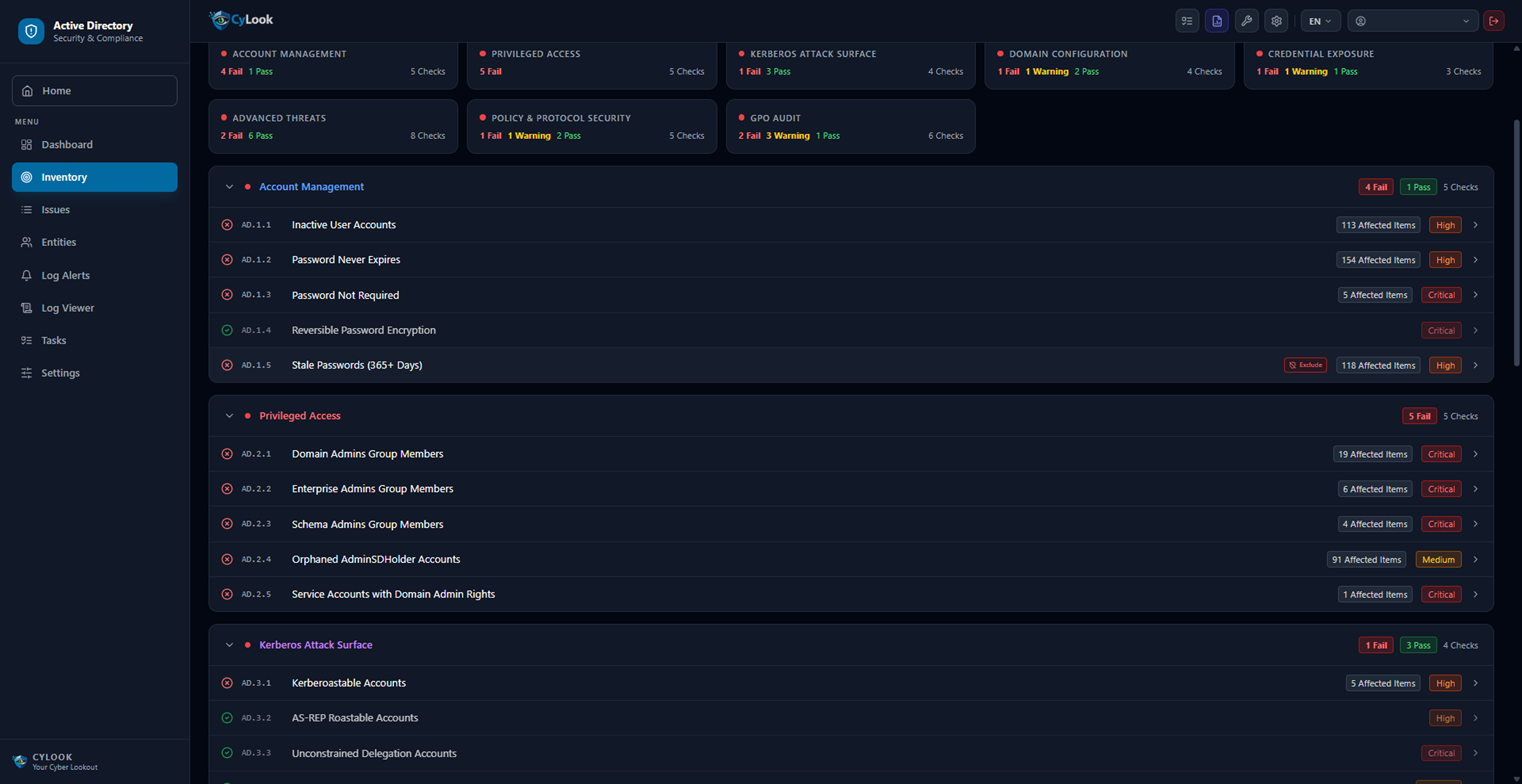 AD Control Categories