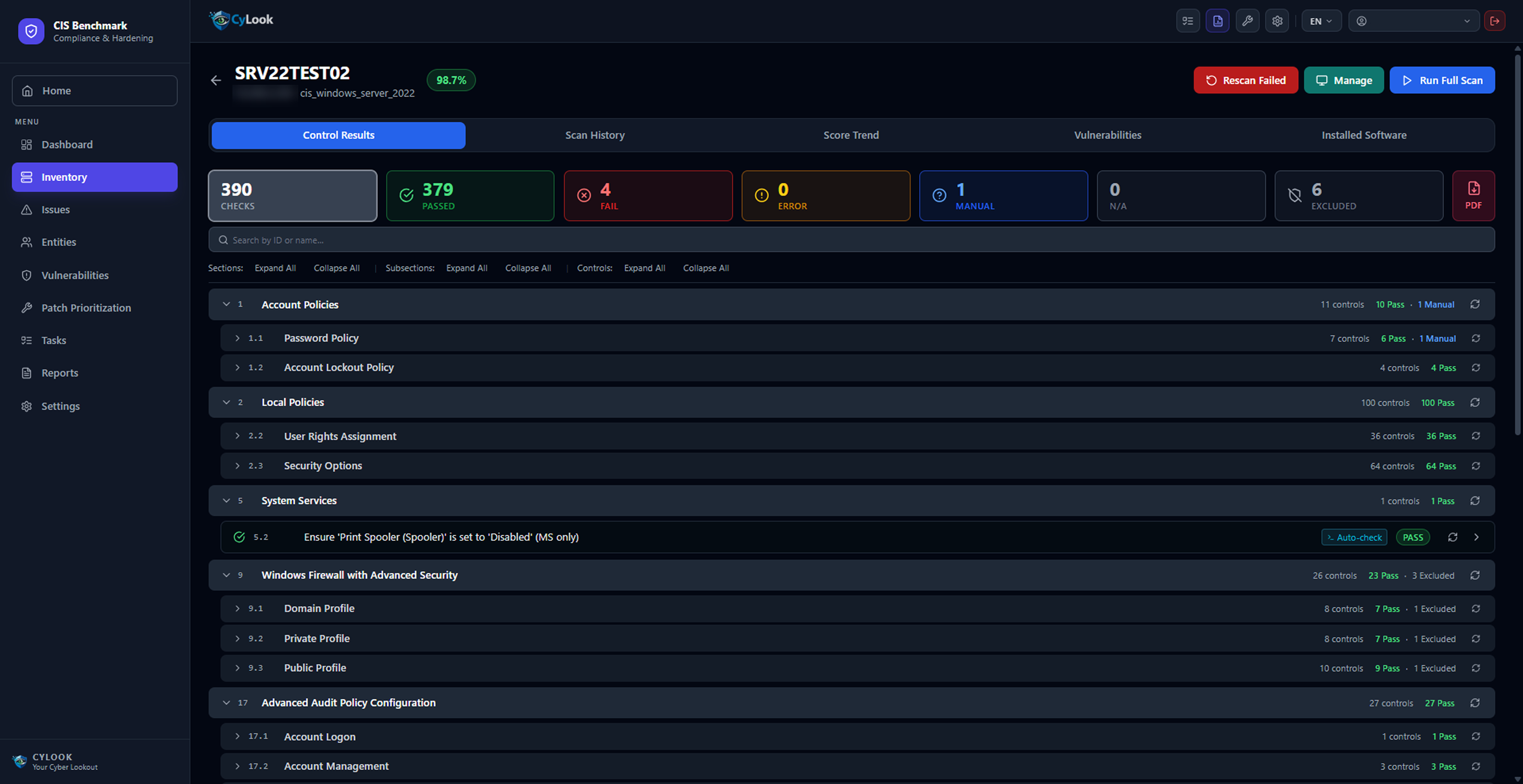 CIS Inventory Detail